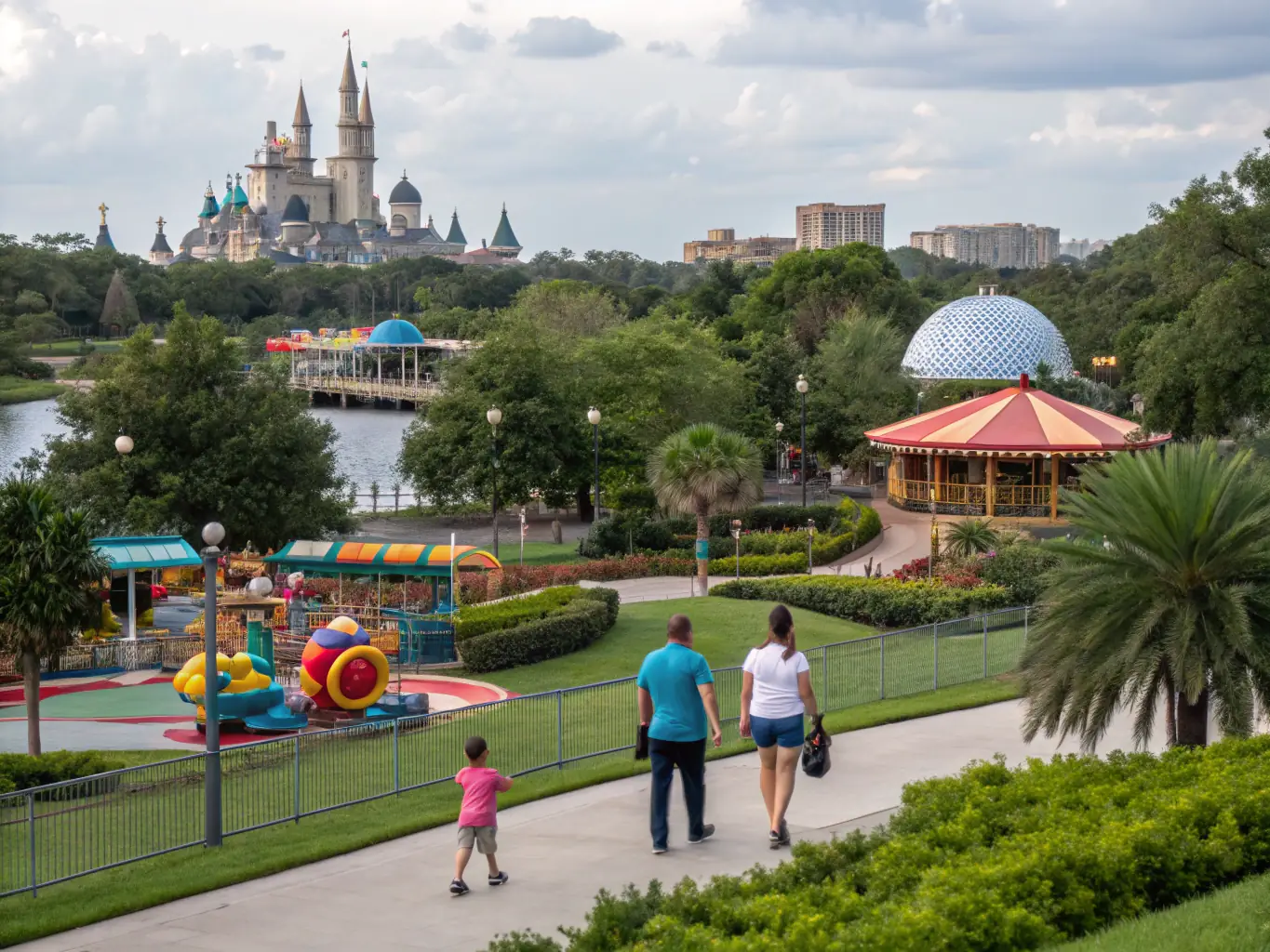 A picturesque scene of Orlando, Florida, featuring its lush landscapes and family-friendly atmosphere, representing Renovate In Florida's services in Central Florida.